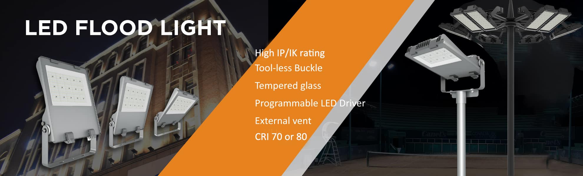 Projecteur et luminaire à haut mât pour l'éclairage sportif à LED