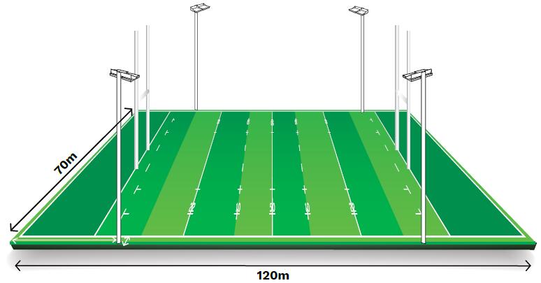 Disposition de l'éclairage du terrain de rugby