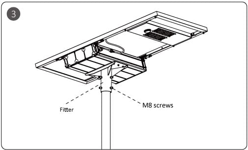 Lampadaire solaire autonome AIO Installation-3