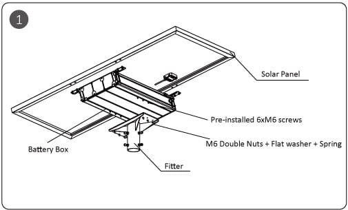 Lampadaire solaire semi-intégré Installation-1