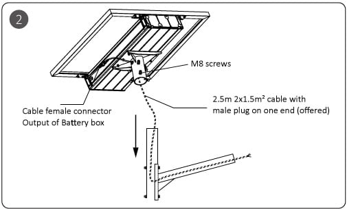 Lampadaire solaire semi-intégré Installation-2