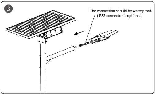 Lampadaire solaire semi-intégré Installation-3