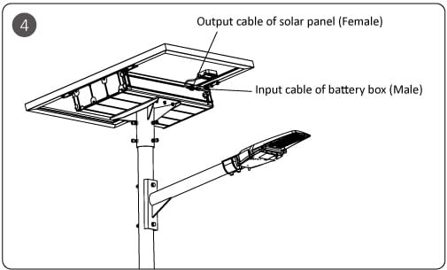 Lampadaire solaire semi-intégré Installation-4