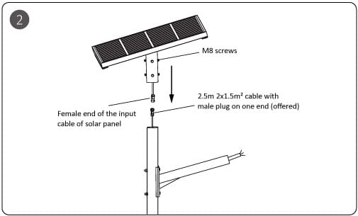 Lampadaire solaire tout en deux Installation-2