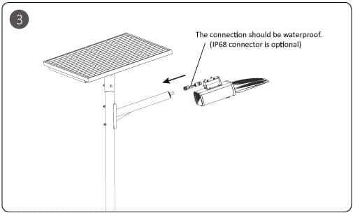 Lampadaire solaire tout en deux Installation-3