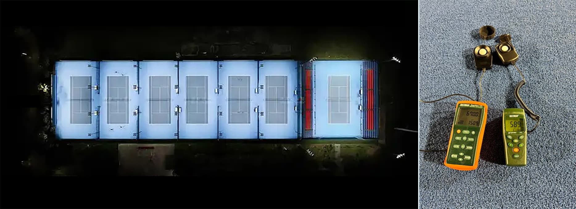 Mesure de l'éclairage - terrain de sport