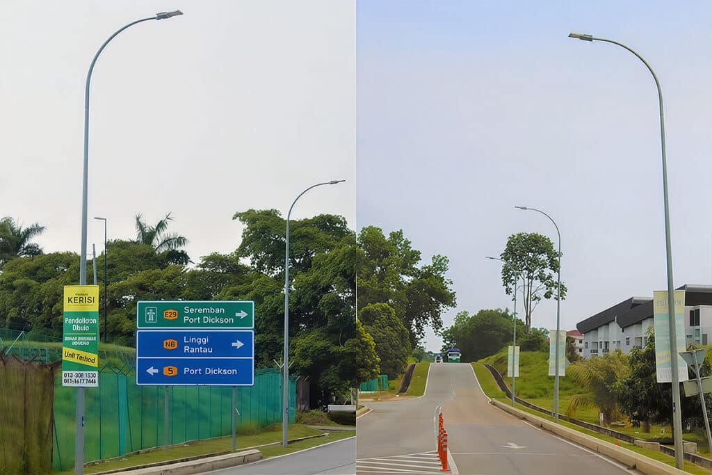 Série H Lampadaires publics LED 100 W pour zones résidentielles en Malaisie-3