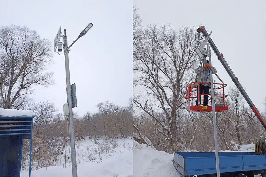 série Kmini2 Lampadaire solaire 20W en zone rurale russe-2