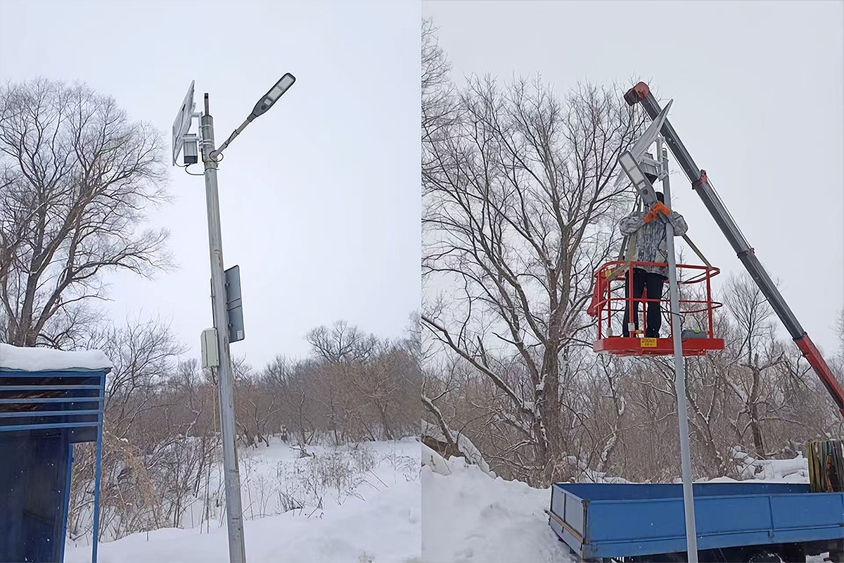 série Kmini2 Lampadaire solaire 20W en zone rurale russe-2