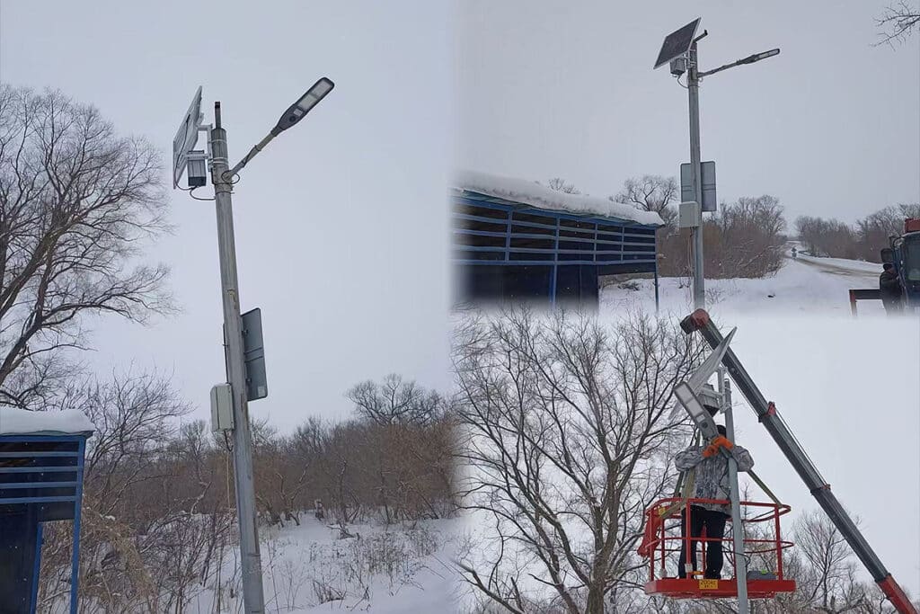 série Kmini2 Lampadaire solaire 20W en zone rurale russe-4