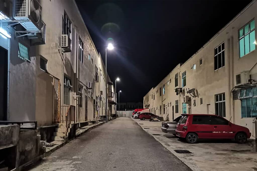 Éclairage de parking commercial de la série K à Malacca