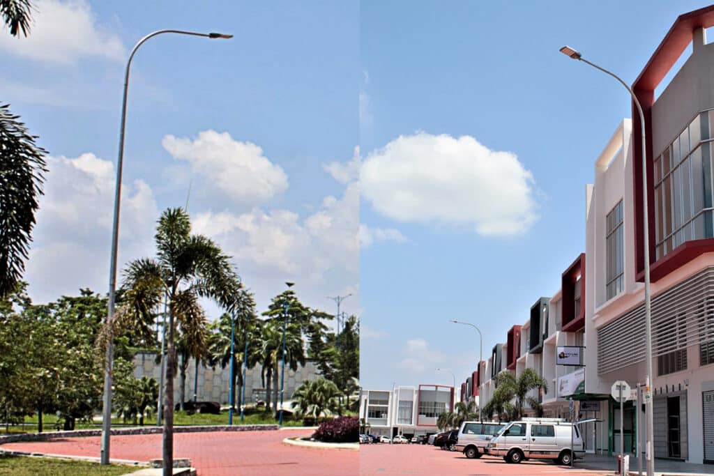 Modernisation de l'Lampadaire routier à LED pour la zone commerciale Suriaman Biz-3