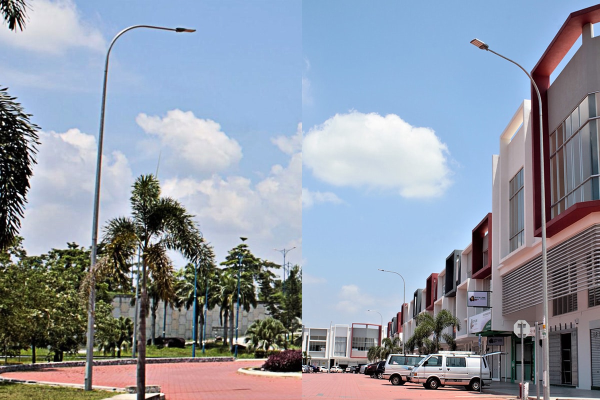 Modernisation de l'Lampadaire routier à LED pour la zone commerciale Suriaman Biz-3